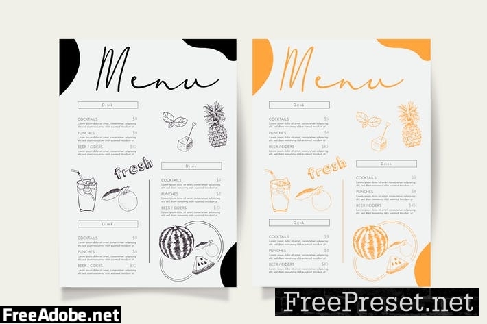 Fruit Juice Menu Template 7JQNHUW