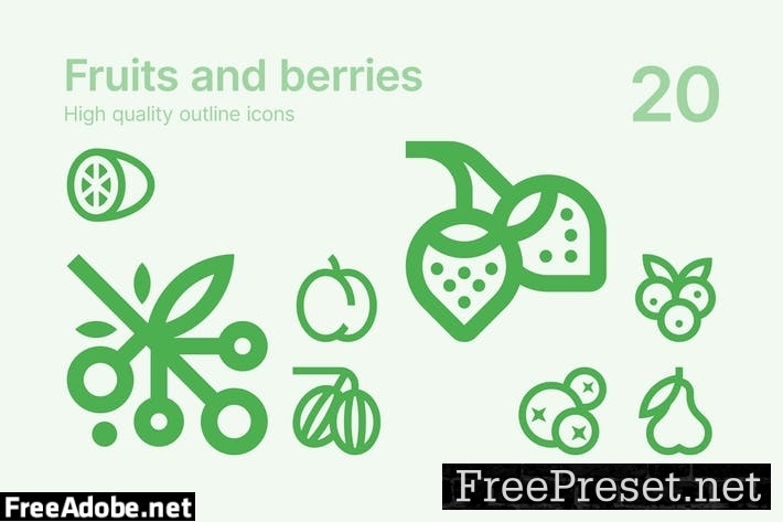 Fruits and Berries Icons W58TVNJ