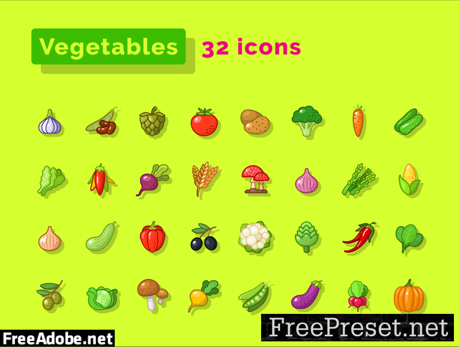 Fruits and Vegetables Icons 9NS67MP