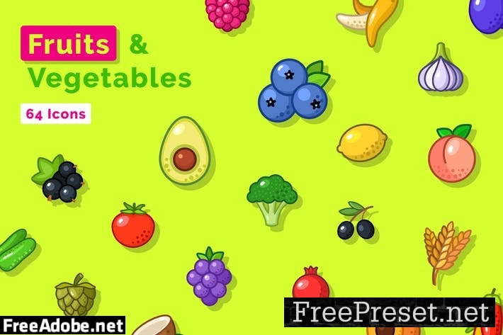 Fruits and Vegetables Icons 9NS67MP