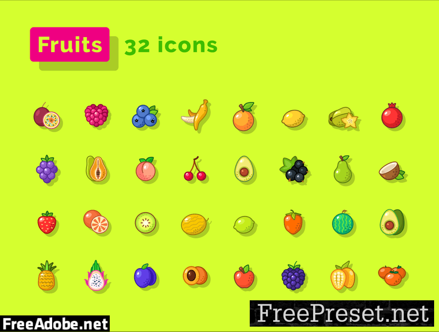 Fruits and Vegetables Icons 9NS67MP