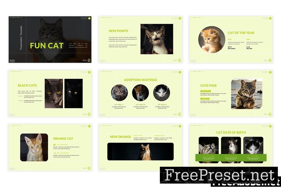 Fun Cat Presentation Template YNCCNEP