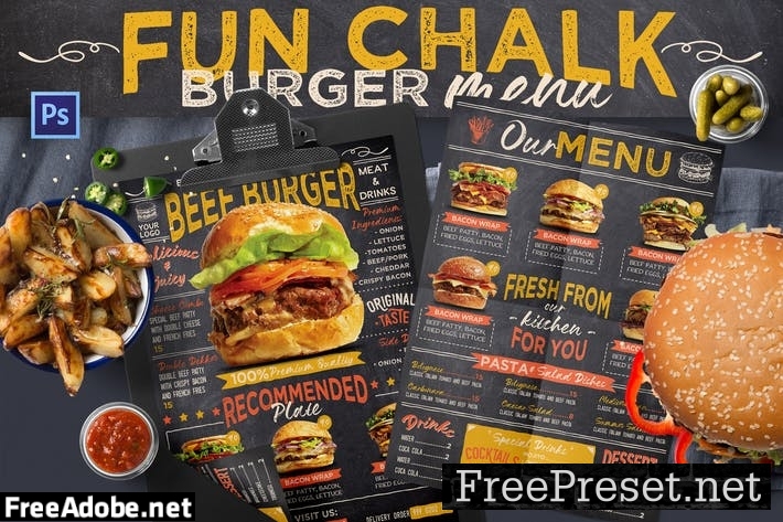 Fun Chalk Burger Menu MT9S6R9