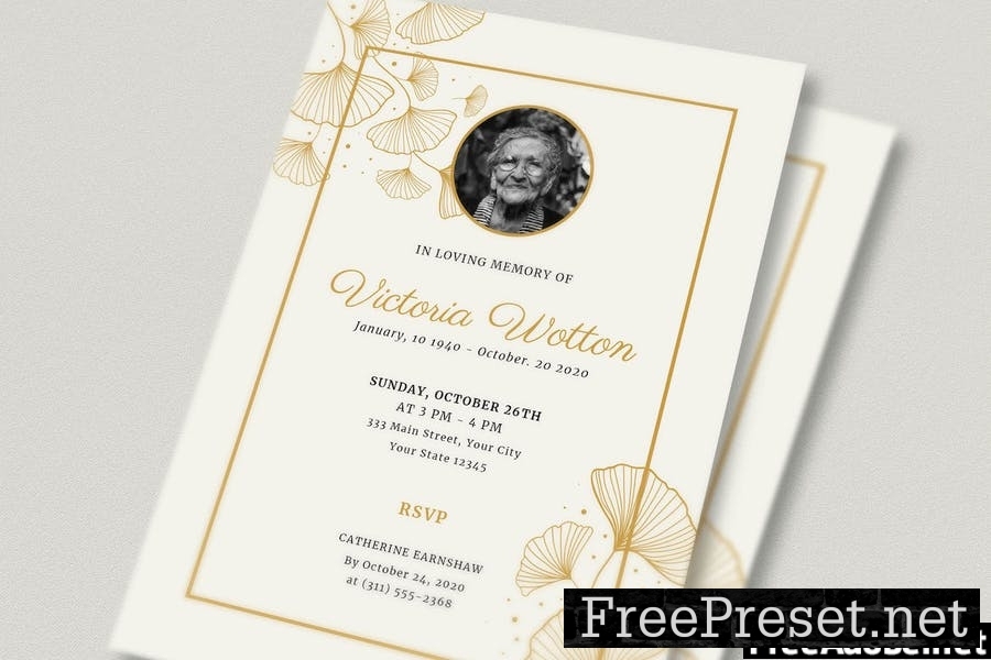 Funeral Invitation Flyer Set G62Z4FV