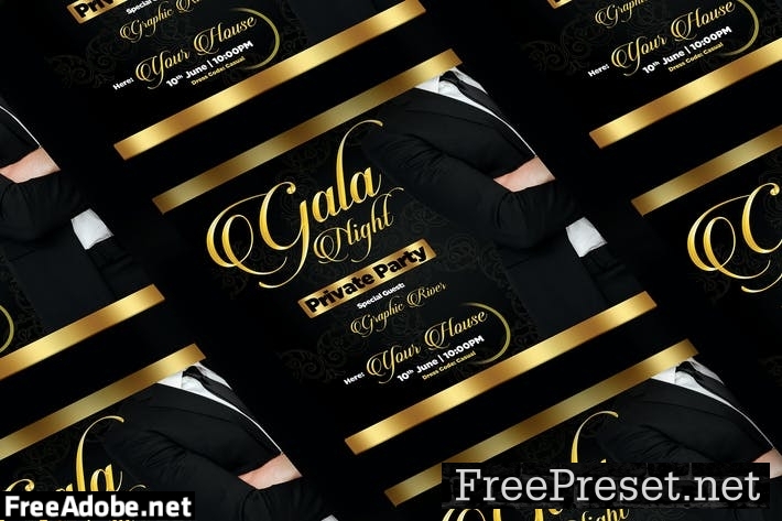 Gala Night Square Flyer & Instagram Post U78CSTE