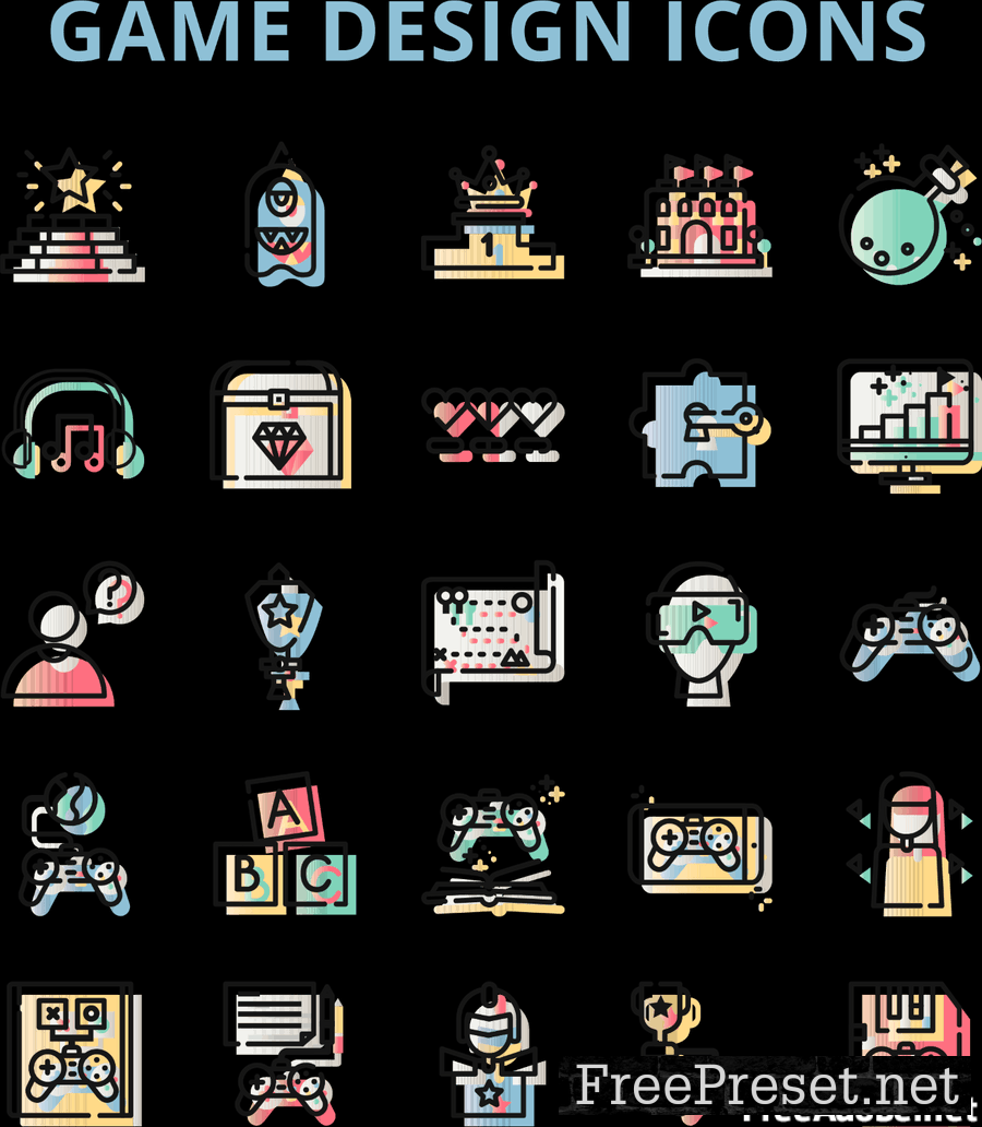 Game Design Icons Set