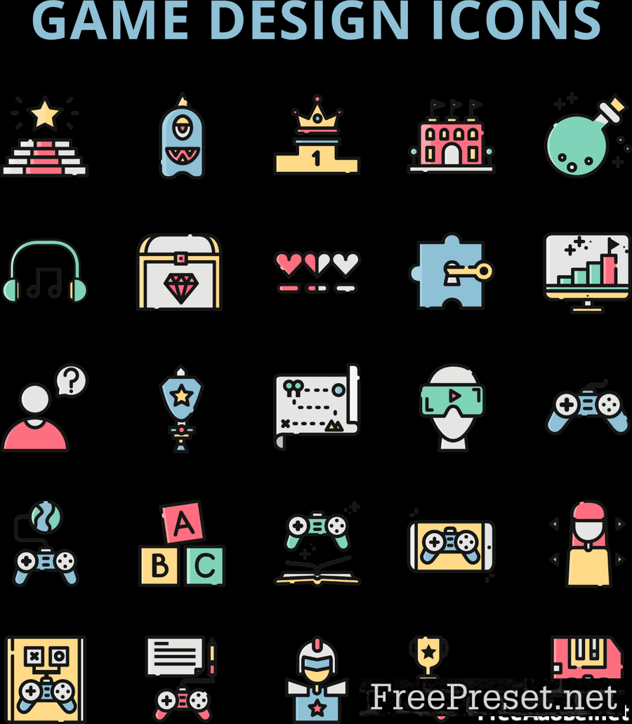 Game Design Icons Set