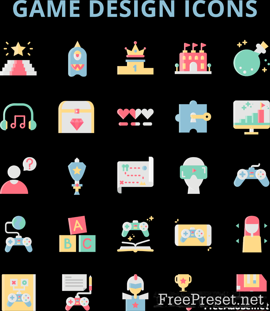 Game Design Icons Set