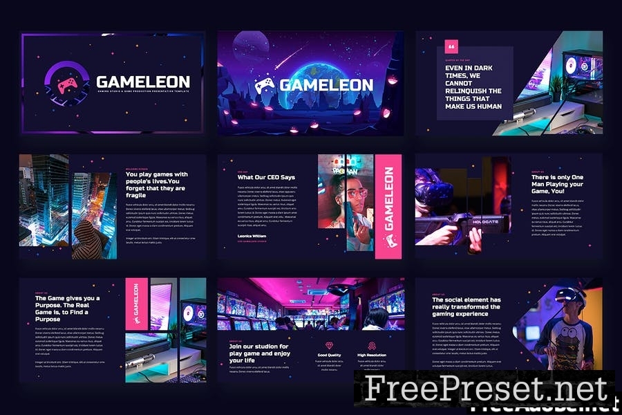 Gameleon - Gaming Studio Powerpoint Template