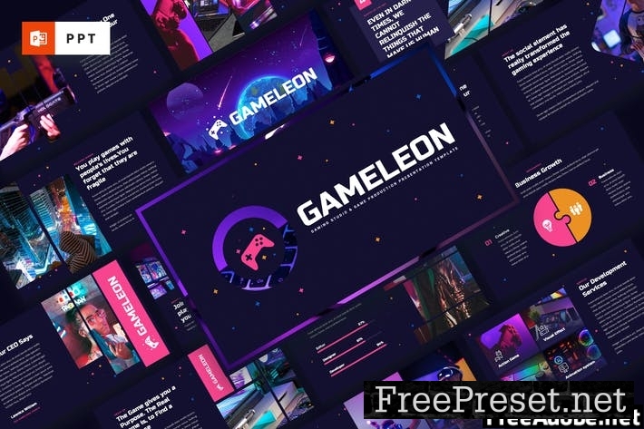 Gameleon - Gaming Studio Powerpoint Template EP22LBR