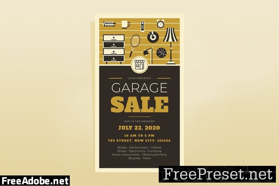 Garage Sale Brown Template Set