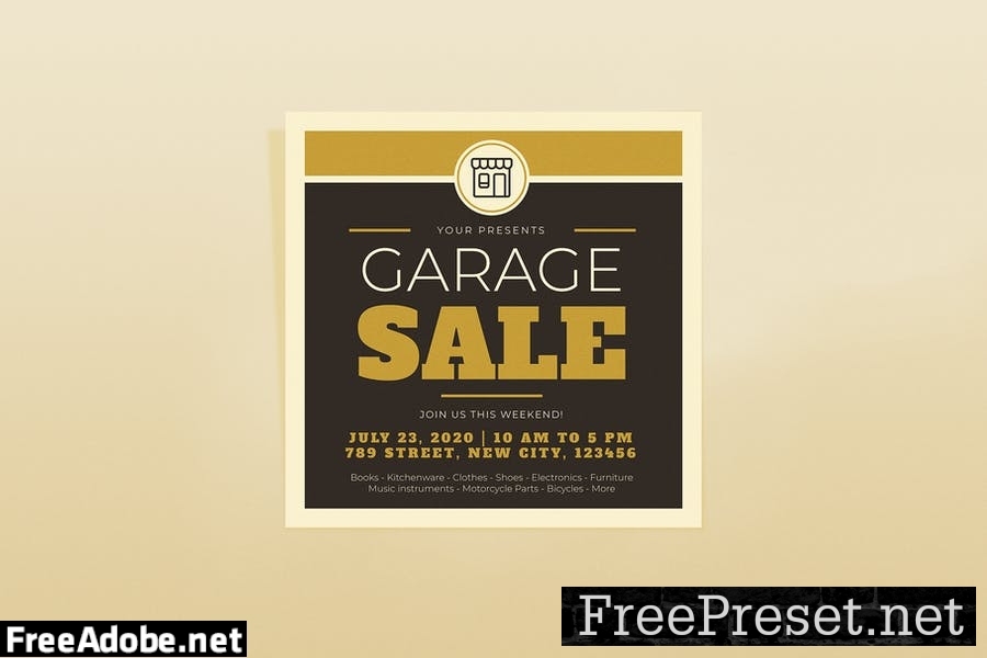 Garage Sale Brown Template Set