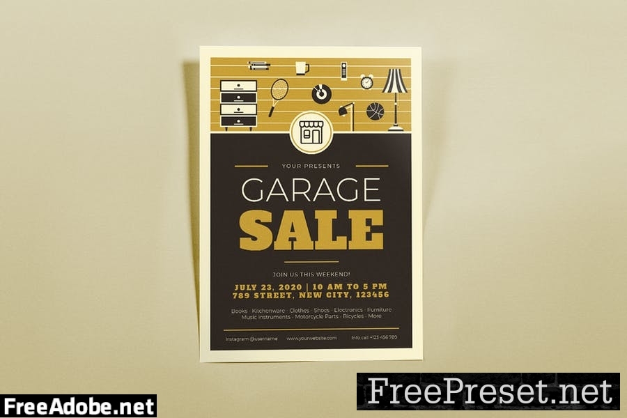 Garage Sale Brown Template Set