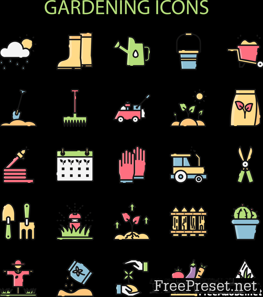 Gardening Icons Set