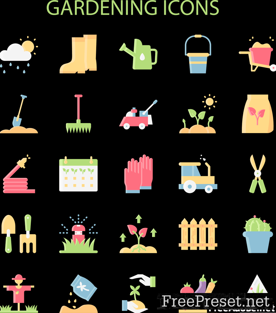 Gardening Icons Set