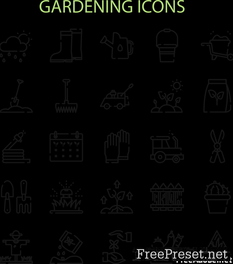 Gardening Icons Set