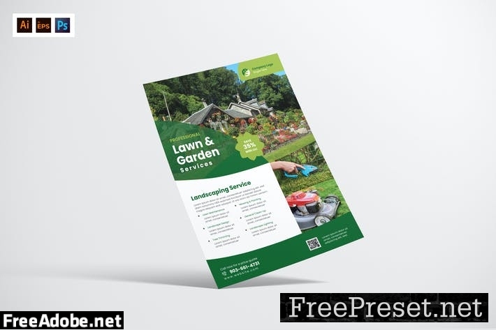 Gardening Landscape Service Flyer Design 2ZW7VZ6