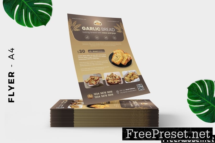 Garlic Bread Cake Flyer Design