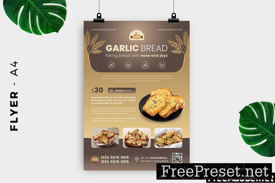 Garlic Bread Cake Flyer Design