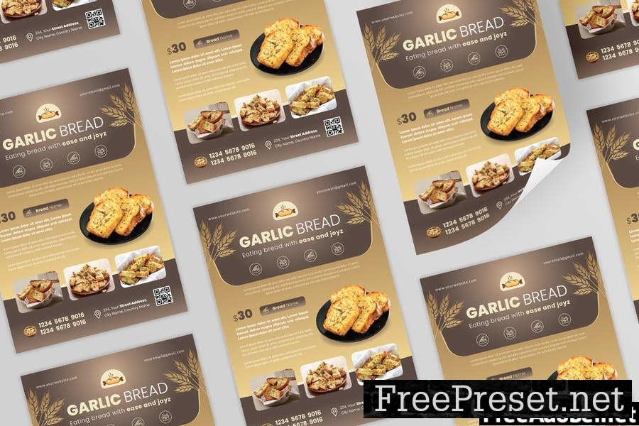 Garlic Bread Cake Flyer Design