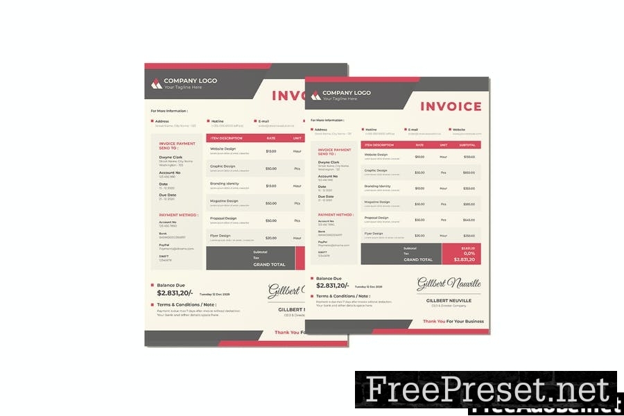 Geomatric Billing Invoice