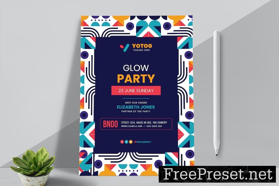 Geometric Party Flyer A7YAYU7