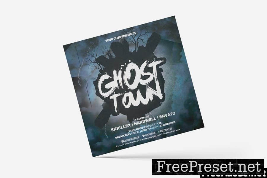 Ghost Town Square Flyer & Insta Post