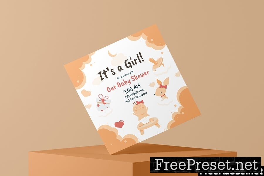 Girl Baby Shower - Flyer Media Kit