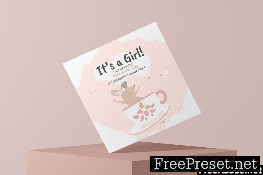 Girl Baby Shower - Flyer Media Kit