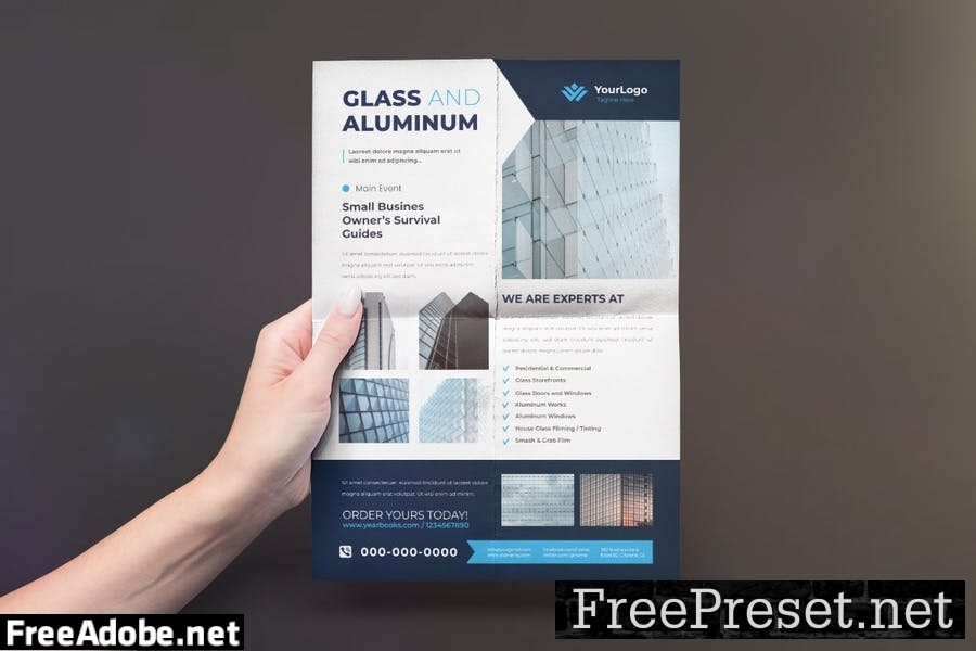 Glass Aluminum Flyer Design H2G6LTG