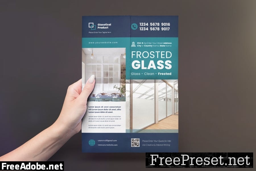 Glass Alumunium Flyer Design 77LB64N