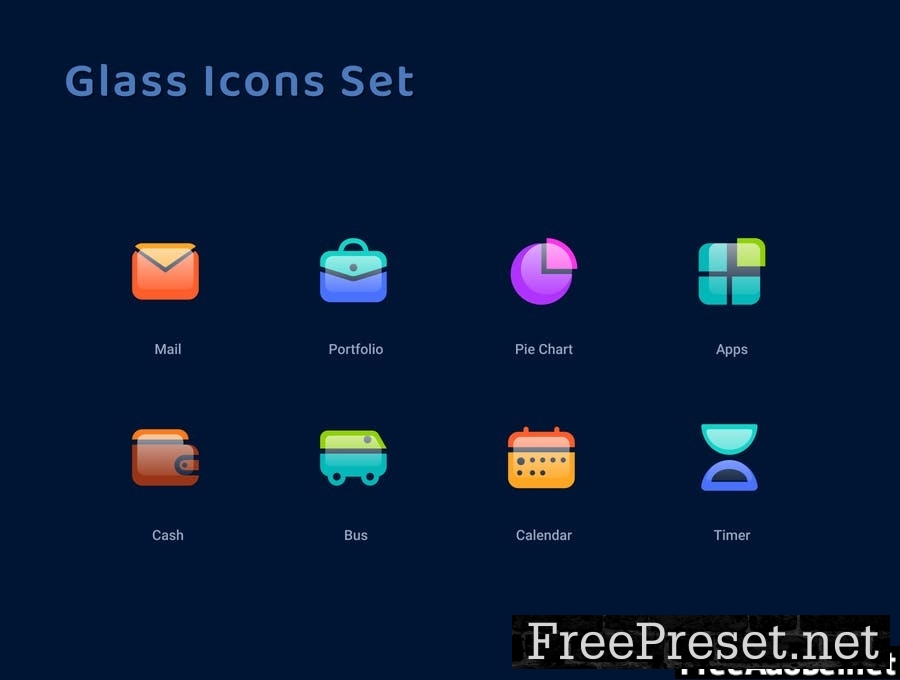 Glass Icons Set