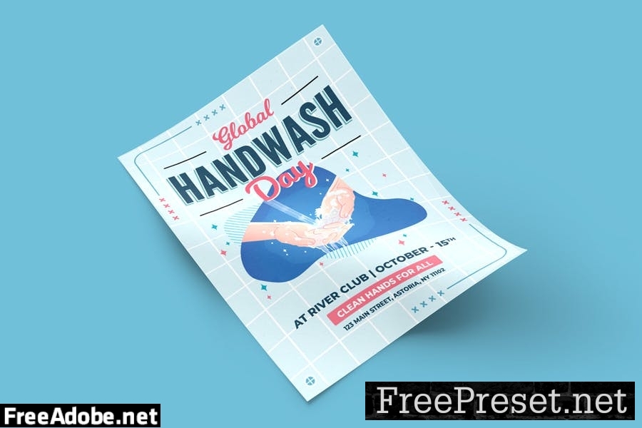 Global Handwashing Day Flyer Template SQE8JHQ