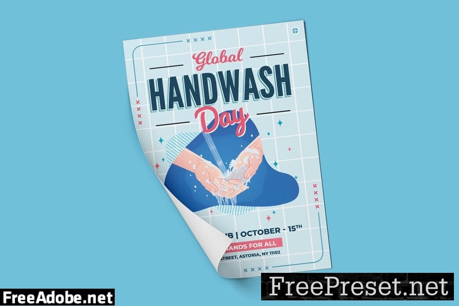 Global Handwashing Day Flyer Template SQE8JHQ