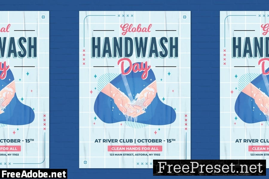 Global Handwashing Day Flyer Template SQE8JHQ