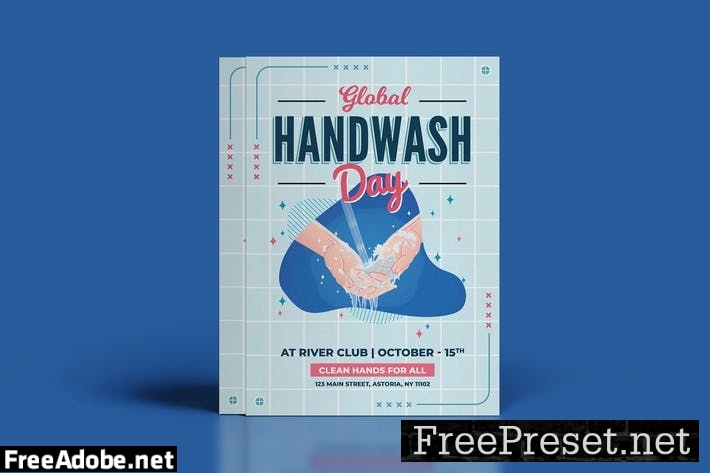 Global Handwashing Day Flyer Template SQE8JHQ