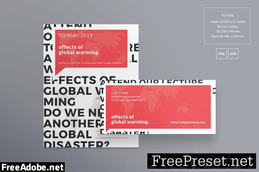 Global Warming Conference Flyer and Poster Templat 63KPZF