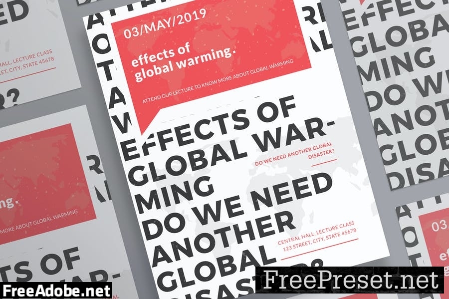 Global Warming Conference Flyer and Poster Templat 63KPZF