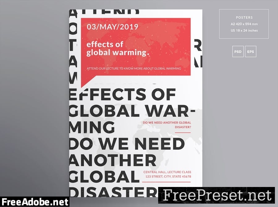 Global Warming Conference Flyer and Poster Templat 63KPZF