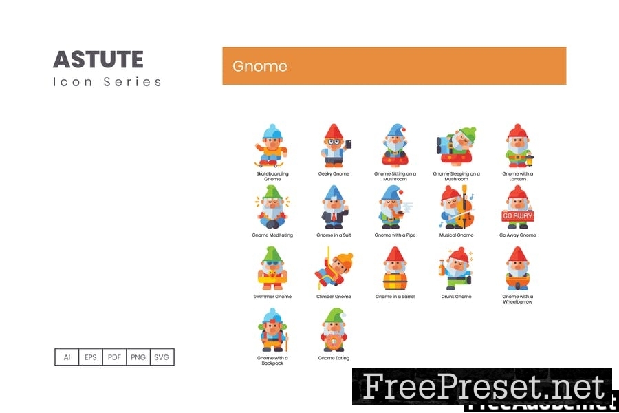 Gnomes Avatar Icon Set DKVM7UE
