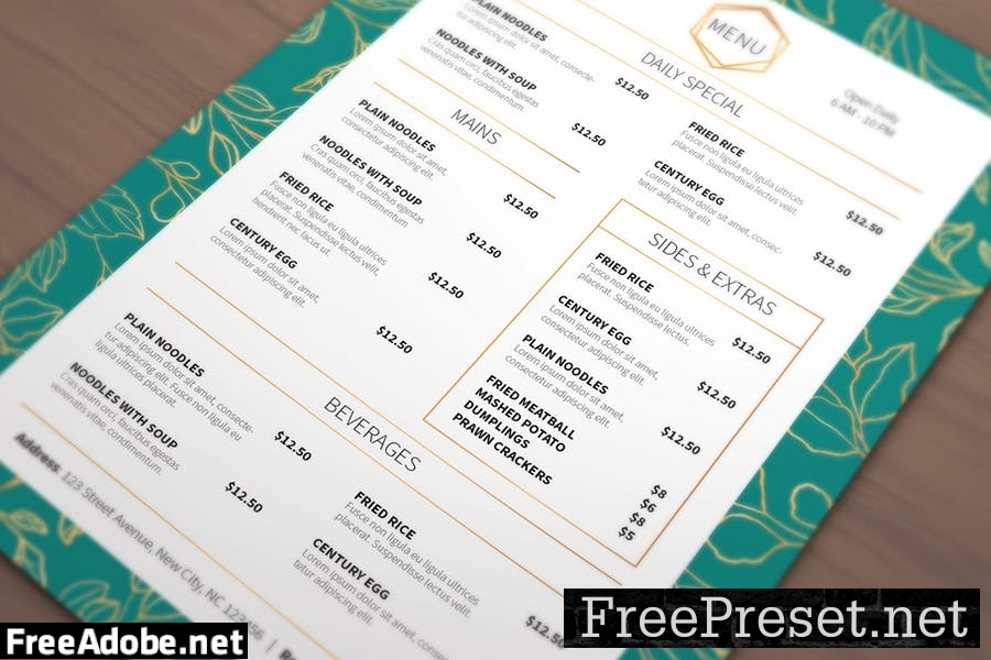 Golden Leaf - Menu Template