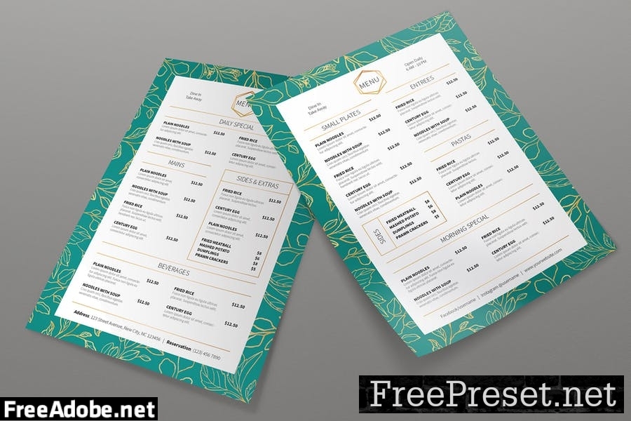 Golden Leaf - Menu Template