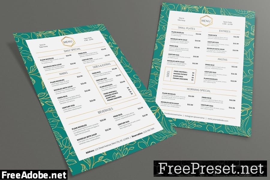 Golden Leaf - Menu Template