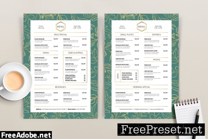 Golden Leaf - Menu Template LC8RG6C