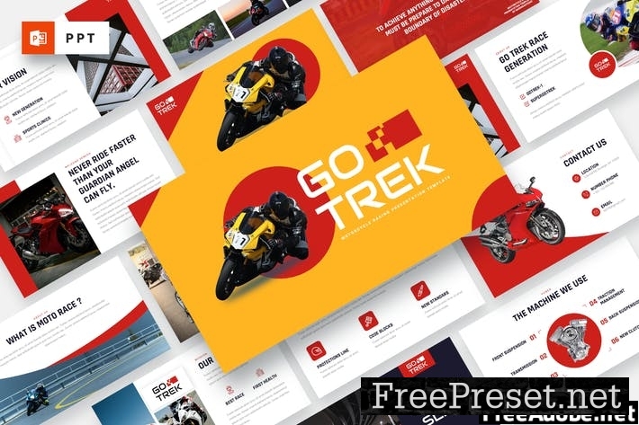 GOTREK - Motorcycle Racing Powerpoint Template V8NYZSW