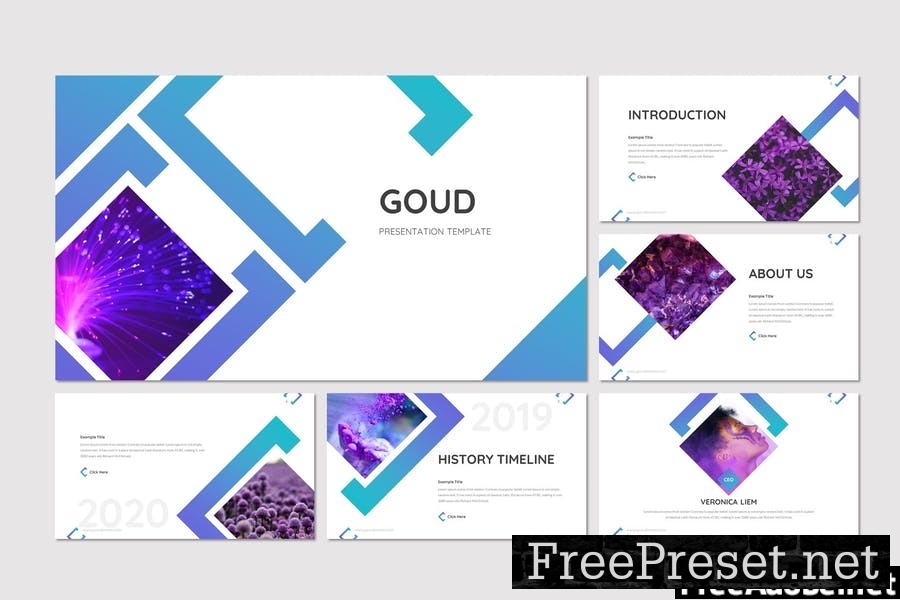 Goud - Flower Powerpoint Template PM2B2UQ