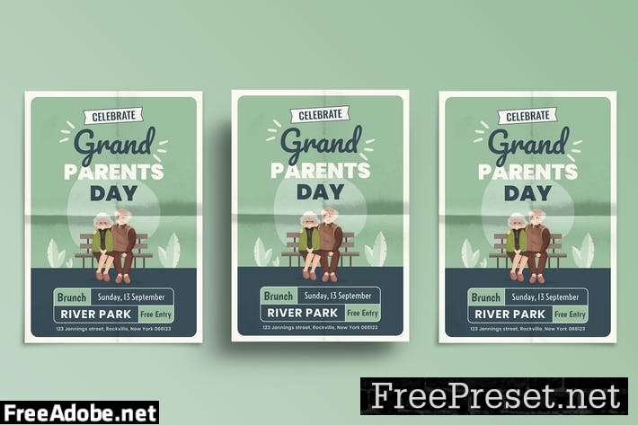 Grandparents Day Flyer Template DZ7VRRV