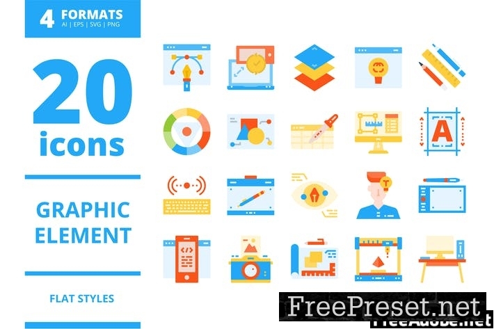 Graphic element Flat icons packs 8WJKAC2