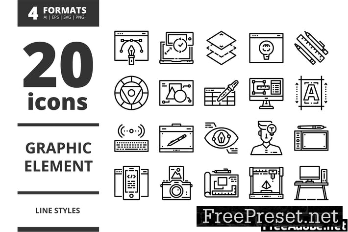 Graphic element Line icons packs Z3EPJLH