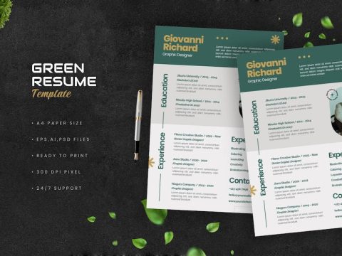 Green Golden Resume MXRWZJ6
